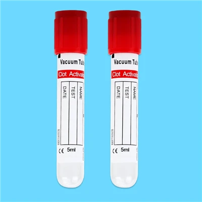 Provetta a vuoto per raccolta del sangue con attivatore di coagulo, parte superiore rossa per siero